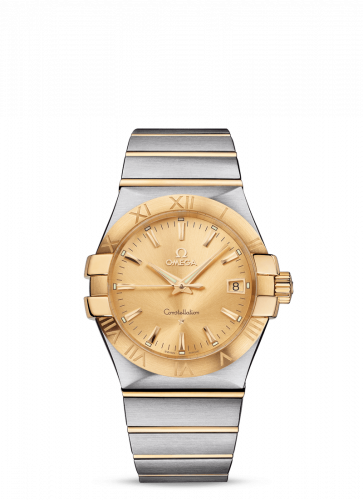 Omega Constellation Quartz 35 Stainless Steel Yellow Gold Champagne