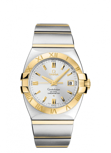 Omega Constellation Co-Axial 35 Double Eagle Stainless Steel Yellow Gold Silver