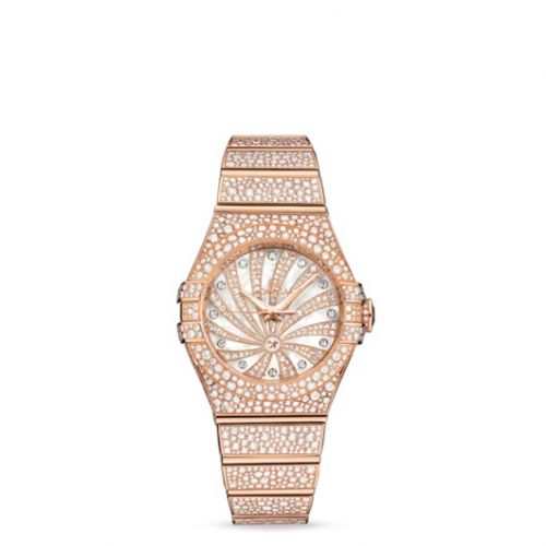 Omega Constellation Co-Axial 31 Red Gold Snow Diamond Supernova