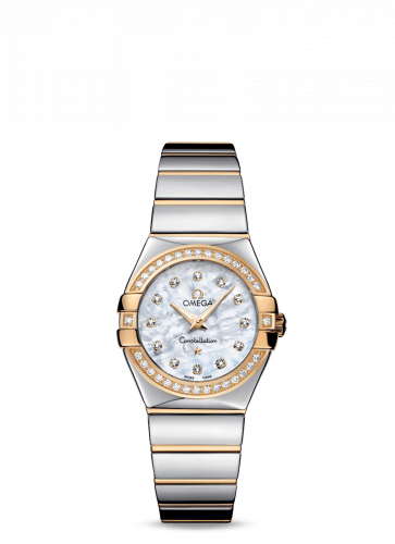 Omega Constellation Quartz 27 Polished Stainless Steel Yellow Gold Diamond MOP