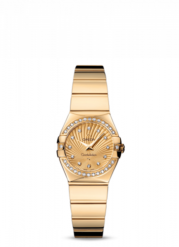 Omega Constellation Quartz 24 Polished Yellow Gold Diamond Champagne Supernova