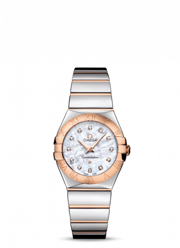 Omega Constellation Quartz 27 Polished Stainless Steel Red Gold MOP