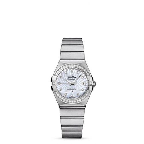 Omega Constellation Co-Axial 27 Brushed Stainless Steel Diamond MOP Supernova