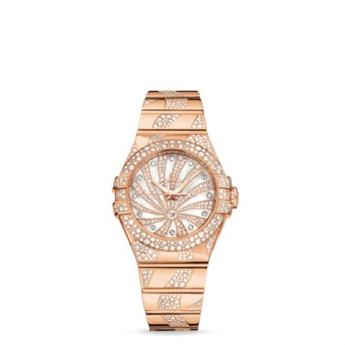 Omega Constellation Co-Axial 31 Red Gold Snow Diamond Supernova