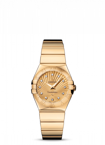 Omega Constellation Quartz 27 Polished Yellow Gold Champagne Supernova