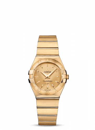 Omega Constellation Quartz 27 Brushed Yellow Gold Champagne