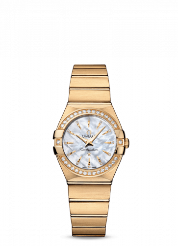 Omega Constellation Quartz 27 Brushed Yellow Gold Diamond MOP