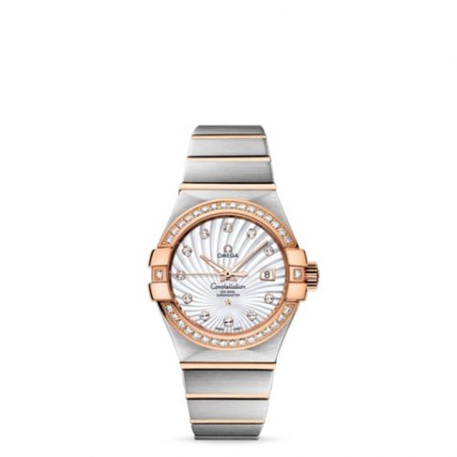 Omega Constellation Co-Axial 31 Stainless Steel Red Gold Diamond MOP Supernova