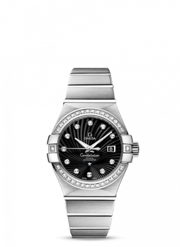 Omega Constellation Co-Axial 31 White Gold Diamond Black Supernova