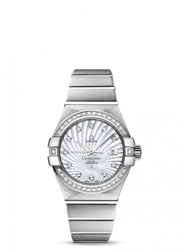 Omega Constellation Co-Axial 31 White Gold Diamond MOP Supernova