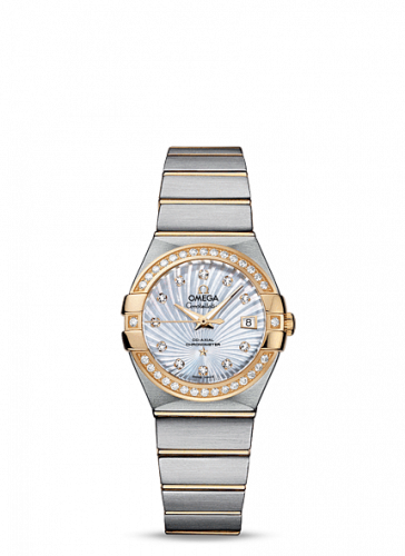 Omega Constellation Co-Axial 27 Brushed Stainless Steel Yellow Gold Diamond MOP Supernova