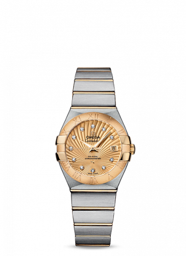 Omega Constellation Co-Axial 27 Brushed Stainless Steel Yellow Gold Champagne Supernova