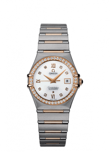 Omega Constellation Automatic 27.5 Stainless Steel Red Gold Diamond MOP