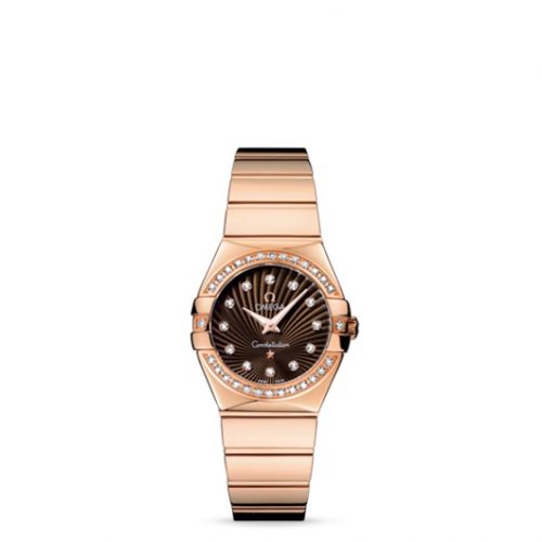 Omega Constellation Quartz 27 Polished Red Gold Diamond Brown Supernova