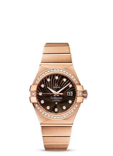 Omega Constellation Co-Axial 31 Red Gold Diamond Brown Supernova