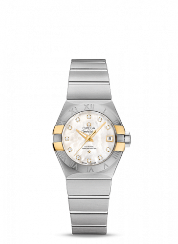 Omega Constellation Co-Axial 27 Brushed Stainless Steel Yellow Gold Claws MOP