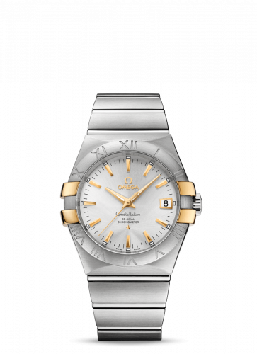 Omega Constellation Co-Axial 35 Stainless Steel Yellow Gold Claws Silver