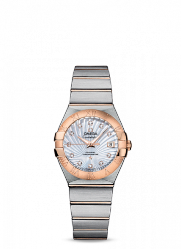 Omega Constellation Co-Axial 27 Brushed Stainless Steel Red Gold MOP Supernova