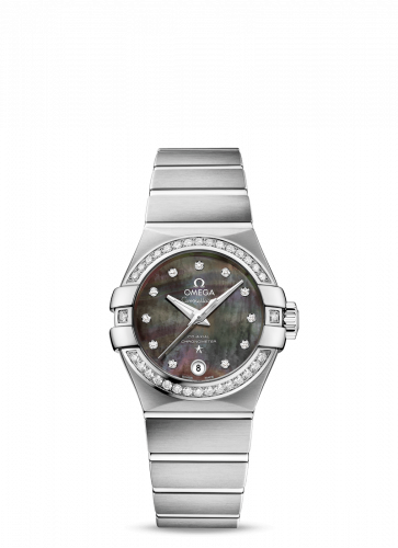 Omega Constellation Co-Axial 27 Brushed Stainless Steel Diamond Tahiti MOP