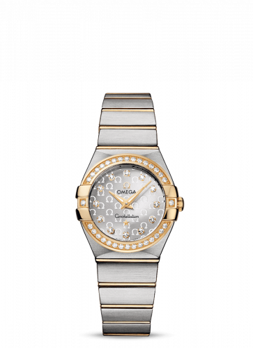 Omega Constellation Quartz 27 Brushed Stainless Steel Yellow Gold Diamond Silver Omega