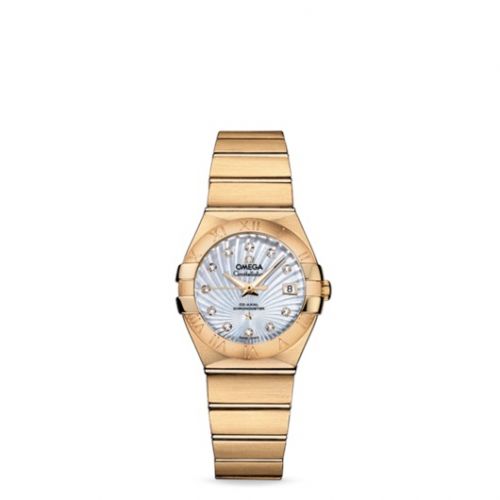 Omega Constellation Co-Axial 27 Brushed Yellow Gold MOP Supernova