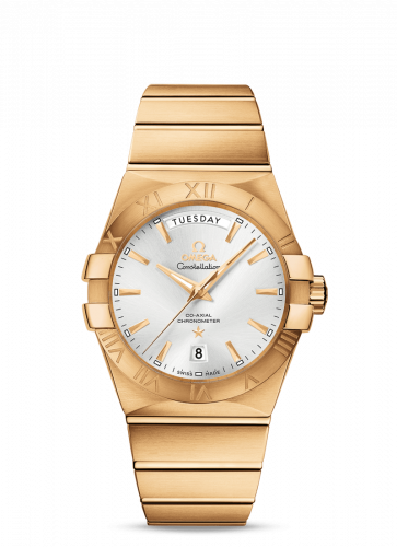 Omega Constellation Co-Axial 38 Day-Date Yellow Gold Silver