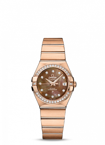 Omega Constellation Co-Axial 27 Brushed Red Gold Diamond Brown MOP