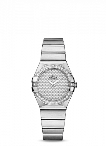 Omega Constellation Quartz 27 Brushed White Gold Diamond Diamond