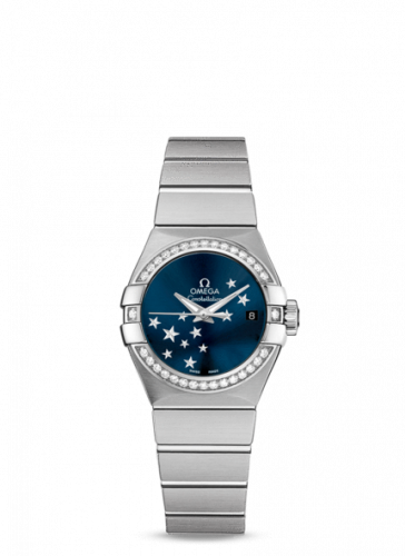 Omega Constellation Co-Axial 27 Brushed Stainless Steel Diamond Orbis