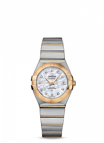 Omega Constellation Co-Axial 27 Brushed Stainless Steel Yellow Gold MOP