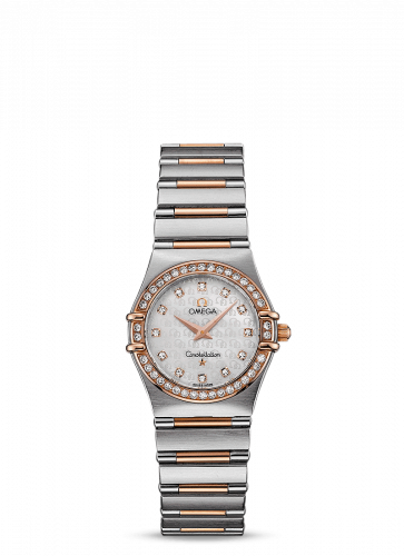 Omega Constellation Quartz 25.5 '95 Stainless Steel Red Gold Diamond MOP