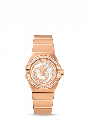 Omega Constellation Co-Axial 27 Brushed Red Gold Diamond Diamond Moon