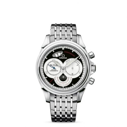 Omega De Ville Co-Axial 41 Chronoscope Stainless Steel Bracelet Black