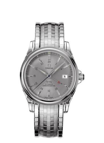 Omega De Ville Co-Axial 38.7 GMT Stainless Steel Grey Bracelet