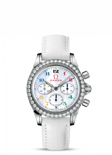 Omega De Ville Co-Axial 35 Chronograph Stainless Steel Diamond MOP Olympic Timeless