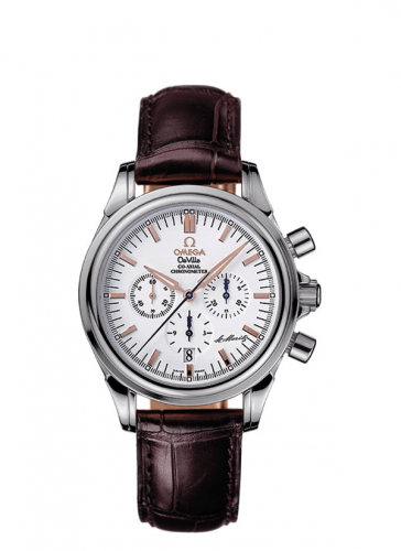 Omega De Ville Co-Axial 35 Chronograph Stainless Steel White St. Moritz