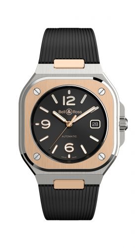 Bell & Ross BR 05 Stainless Steel Rose Gold Black Rubber