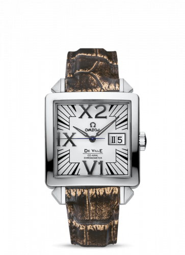 Omega De Ville X2 Co-Axial 35 Big Date White Gold Silver