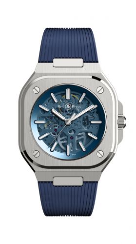 Bell & Ross BR 05 Stainless Steel Skeleton Blue Strap