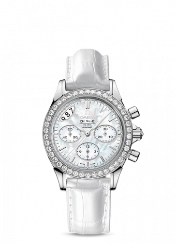 Omega De Ville Co-Axial 35 Chronograph Stainless Steel Diamond MOP Strap