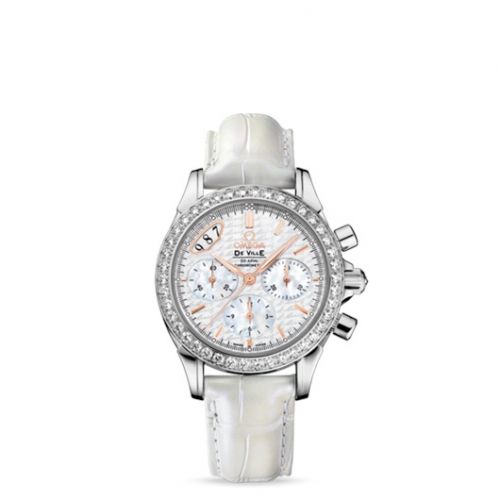 Omega De Ville Co-Axial 35 Chronograph Stainless Steel Diamond White Strap