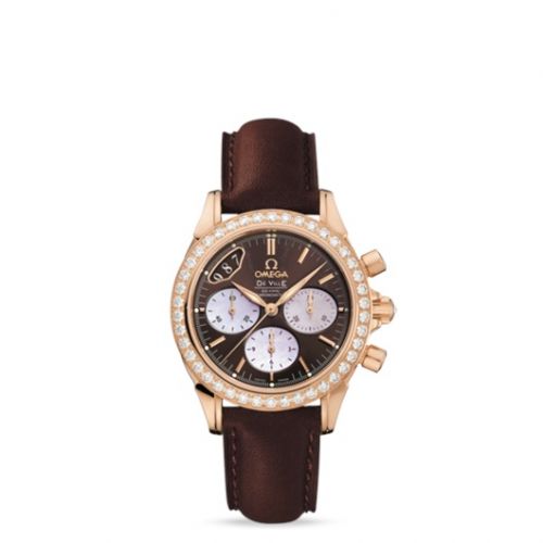 Omega De Ville Co-Axial 35 Chronograph Red Gold Diamond Brown