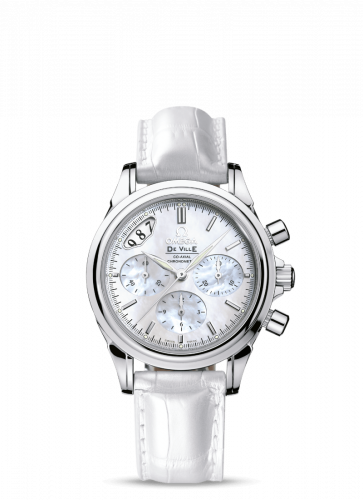 Omega De Ville Co-Axial 35 Chronograph Stainless Steel White
