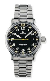Omega Dynamic III Date Stainless Steel Black Bracelet