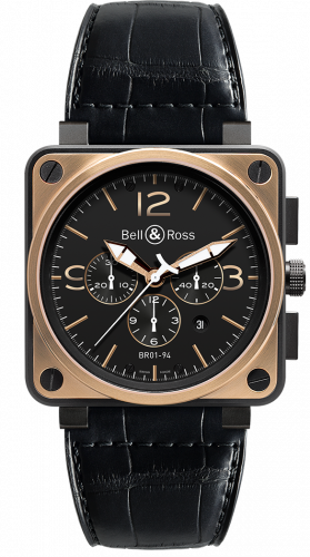 Bell & Ross BR 01 94 Pink Gold & Carbon Officer Chronograph