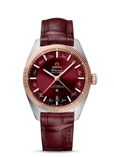 Omega Globemaster Annual Calendar Stainless Steel Sedna Gold Burgundy