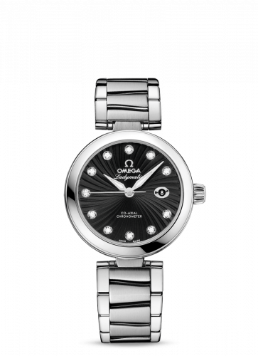 Omega LadyMatic Co-Axial 34 Stainless Steel Black Bracelet