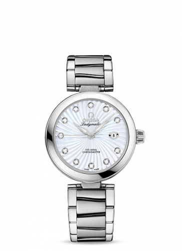 Omega LadyMatic Co-Axial 34 Stainless Steel MOP Bracelet