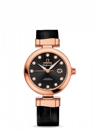 Omega LadyMatic Co-Axial 34 Red Gold Black