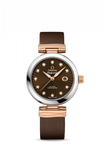 Omega LadyMatic Co-Axial 34 Stainless Steel Red Gold Brown
